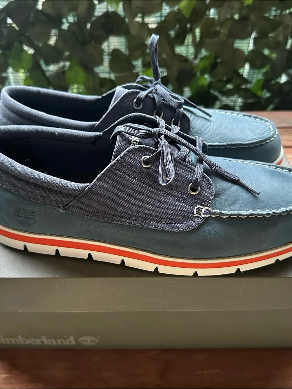 Timberland Men's Navy and Red-Accent Boat Shoes